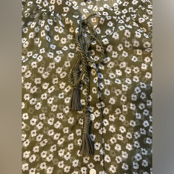 Sheer green floral women’s top sz 22/24 - Picture 3 of 11
